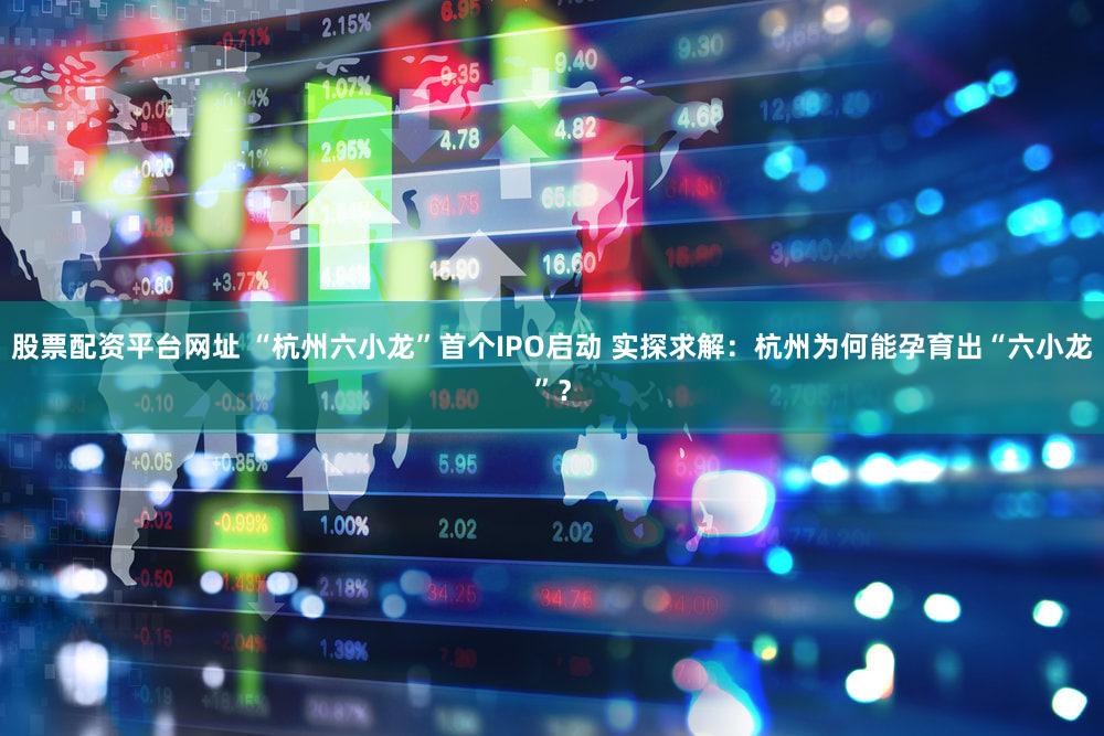 股票配资平台网址 “杭州六小龙”首个IPO启动 实探求解：杭州为何能孕育出“六小龙”？