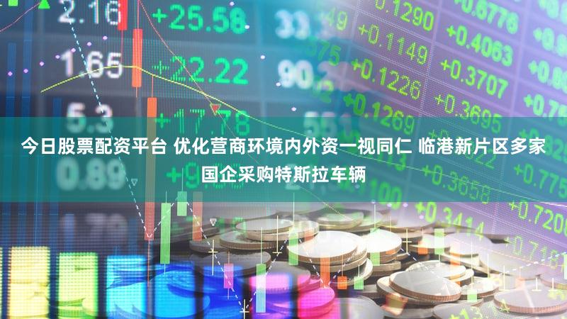 今日股票配资平台 优化营商环境内外资一视同仁 临港新片区多家国企采购特斯拉车辆