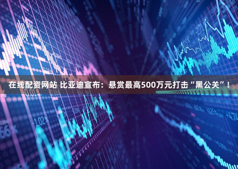 在线配资网站 比亚迪宣布：悬赏最高500万元打击“黑公关”！